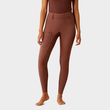 Red Ariat Womens Boreas 2.0 Half Grip Riding Tights Marron