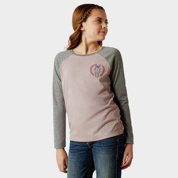 Multi Ariat Kids Heart Star T-Shirt Purple Dove Heather/Heather Grey