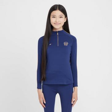 Blue Aubrion Young Rider Team Winter Base Layer Navy.