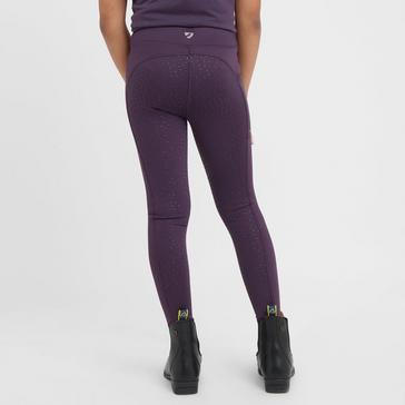 Purple Aubrion Young Rider Shield Winter Riding Tights Purple