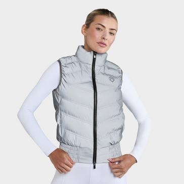 Silver Aztec Diamond Womens Lightweight Reflective Gilet Grey