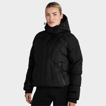 Black Aztec Diamond Women's Puffer Coat