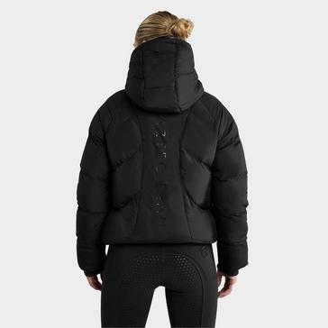 Black Aztec Diamond Womens Puffer Coat Black