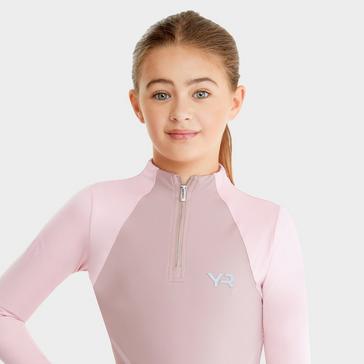 Pink Aztec Diamond Young Rider Long Sleeve Base Layer Pink