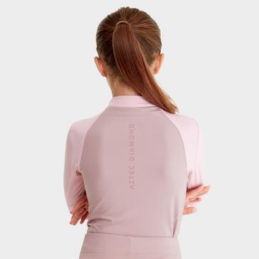 Pink Aztec Diamond Young Rider Long Sleeve Base Layer Pink