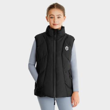 Black Aztec Diamond Young Rider Puffer Gilet Black