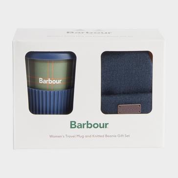 Multi Barbour Travel Mug Gift Set Navy/Classic Tartan