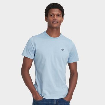 Blue Barbour Mens Essential Sports T-Shirt Cool Blue