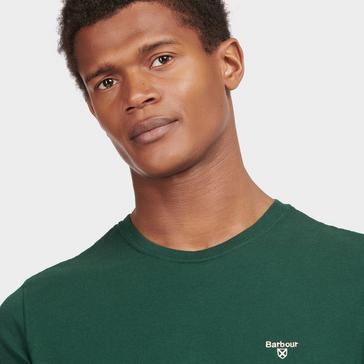 Green Barbour Mens Essential Sports T-Shirt Seaweed