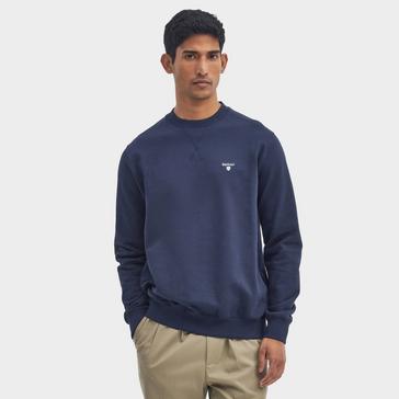 Blue Barbour Mens Beckhill Crew Neck Sweatshirt Navy