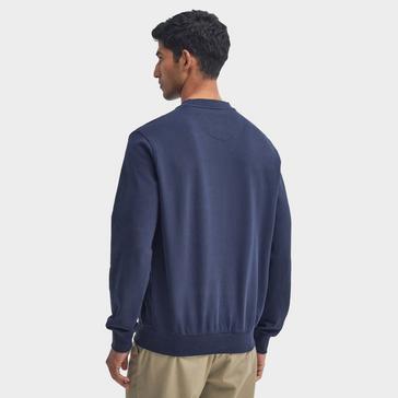 Blue Barbour Mens Beckhill Crew Neck Sweatshirt Navy