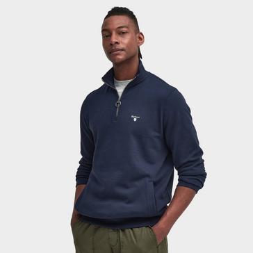 Blue Barbour Mens Beckhill Half Zip Sweatshirt Navy