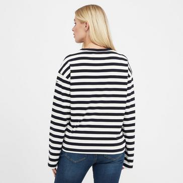 Blue Barbour Womens Bede Oversized Top Navy Stripe