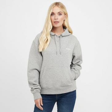 Grey Barbour Womens Marsden Oversized Hoodie Light Grey Marl