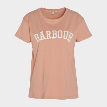 Pink Barbour Womens Northumberland Classic T-Shirt Mahogany Rose