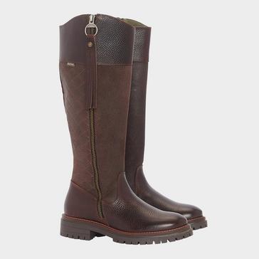 Brown Barbour Womens Ingrid Tall Boots Dark Brown