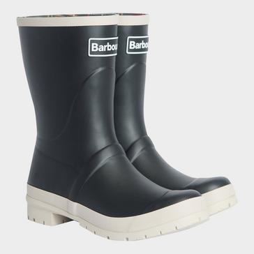 Black Barbour Womens Banbury Mid Welly Black/White Pepper