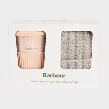 Multi Barbour Travel Mug & Beanie Gift Set Pink/Grey