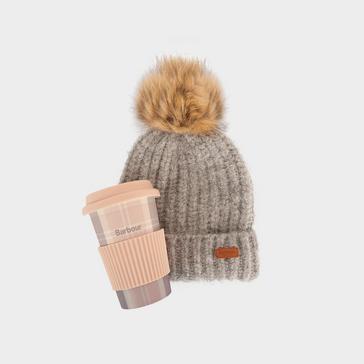 Multi Barbour Travel Mug & Beanie Gift Set Pink/Grey