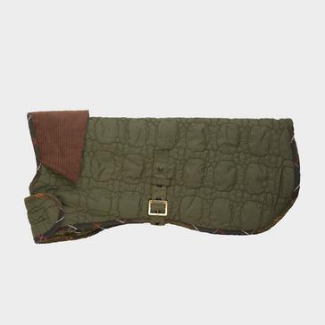 Green Barbour Dog Bone Quilted Dog Coat Dark Olive