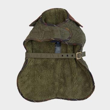 Green Barbour Dog Bone Quilted Dog Coat Dark Olive