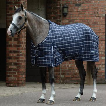 Blue Saxon 1200D PP Medium Weight 200g Standard Neck Stable Rug Navy Plaid