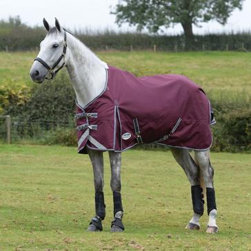 Red WeatherBeeta ComFiTec Plus Dynamic II Standard Neck Mediumweight 220g Turnout Rug Maroon/Grey/White