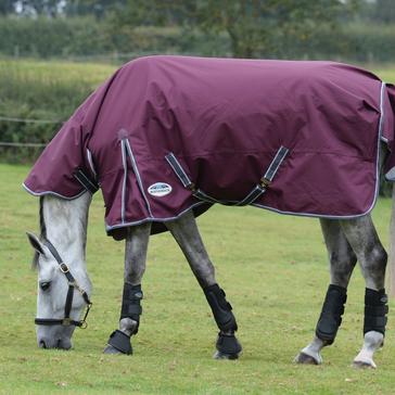 Red WeatherBeeta ComFiTec Plus Dynamic II Combo Neck Mediumweight 220g Turnout Rug Maroon/Grey/White