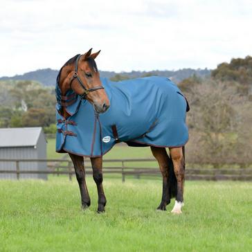 Blue WeatherBeeta ComFiTec Classic Combo Neck 220g Mediumweight Turnout Rug Dark Blue/Coffee