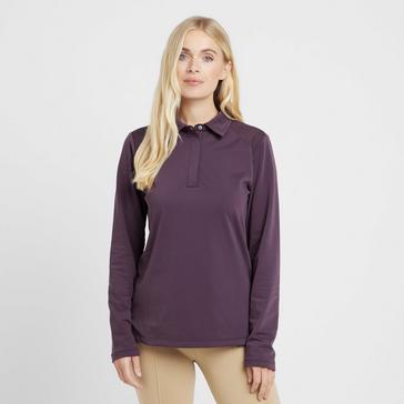 Purple Dublin Womens Thelma Thermal Long Sleeve Riding Polo Plum Perfect