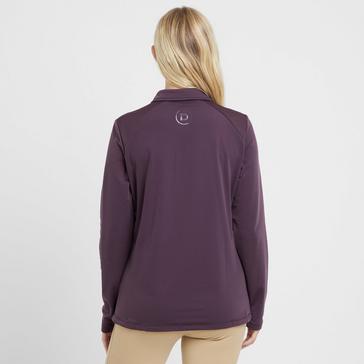 Purple Dublin Womens Thelma Thermal Long Sleeve Riding Polo Plum Perfect