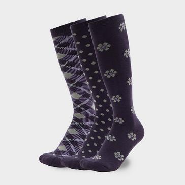 Multi Dublin 3 Pack Socks Plum Perfect