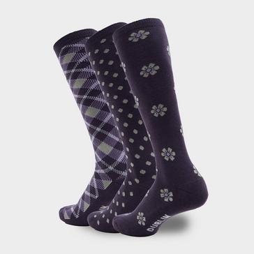 Multi Dublin 3 Pack Socks Plum Perfect