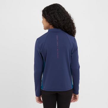 Blue Dublin Kids Sadie Panel Detail Long Sleeve Riding Top Naval Academy/Legion Blue