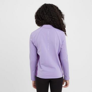 Purple Dublin Kids Sadie Panel Detail Long Sleeve Riding Top Paisley Purple/Imperial Purple