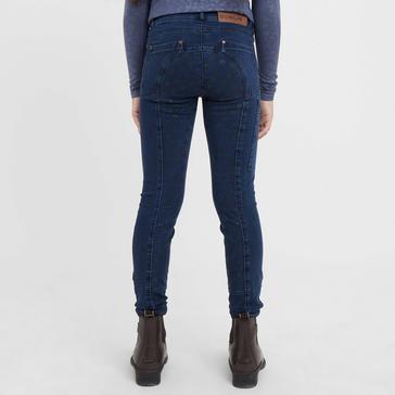 Blue Dublin Kids Shona Full Grip Silicone Print Denim Breeches Light Blue Denim