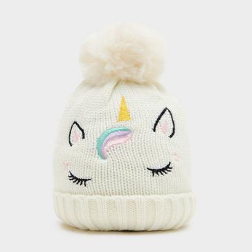 White Dublin Kids Embroidered Unicorn Beanie White
