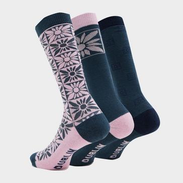 Multi Dublin Kids 3 Pack Socks Geo Floral