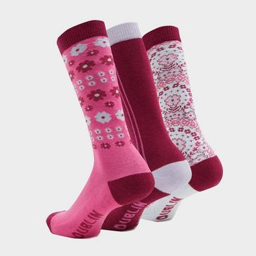 Pink Dublin Kids 3 Pack Socks Pretty In Pink