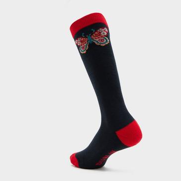 Blue Dublin Kids Single Pack Socks Navy Butterfly