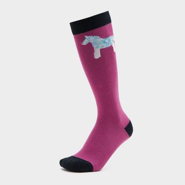 Pink Dublin Kids Single Pack Socks White Pony