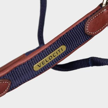 Blue Velociti Lusso Padded Leather Headcollar Navy