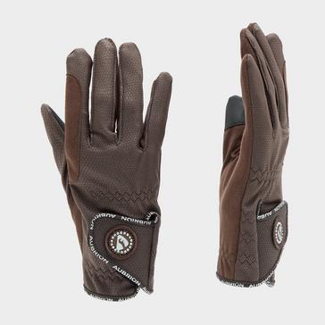 Brown Aubrion Adults Aachen FlexFit Riding Gloves Brown