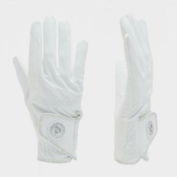 White Aubrion Adults Aachen FlexFit Riding Gloves White