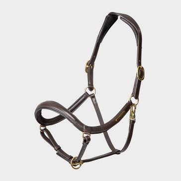 Brown Velociti Rapida Curved Leather Headcollar Havana