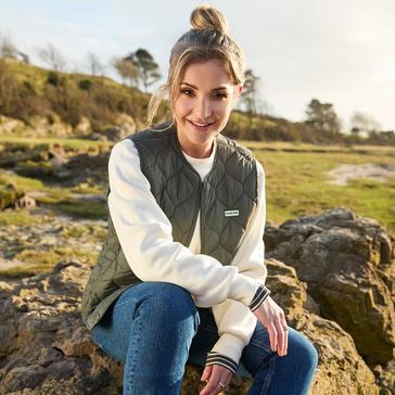 White Hunter Green Label Womens Haven Crew Neck Sweatshirt Antique White