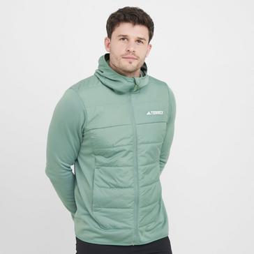 Green adidas Terrex Men's Multi Hybrid Insulated Hooded Jacket