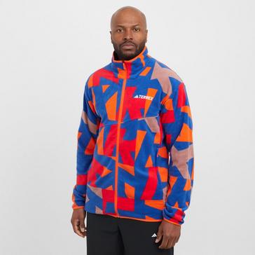 Blue adidas Terrex Men’s Multi Printed Full-Zip Fleece Jacket