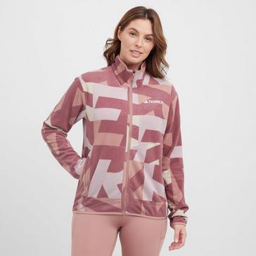 Pink adidas Terrex Women’s Multi-Printed Full-Zip Fleece Jacket