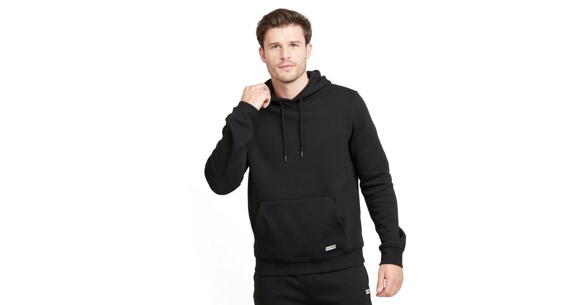 Hunter Green Label Mens Wishaw Big Logo Hoodie Black | Naylors